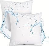 Nokolulu Housse de coussin imperméable avec fermeture éclair – Housse de protection de coussin – Housse de coussin douce et respirante, résistante aux plumes (blanc, 61 x 61 cm)