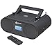 Produktbild KLIM Boombox B4 Radio mit CD Player + AM/FM Radio, MP3, Bluetooth, AUX, USB, CD + CD Player tragbar mit kabellosem Modus und aufladbaren Akku + Mit Fernbedienung, Autosleep, Digital EQ + 2022 Release