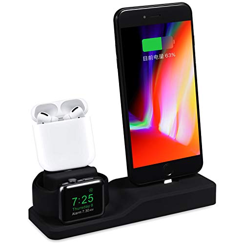 MOTOSPEED 3 in 1 Charging Station for Apple Watch Charger Stand Dock for iWatch Series 5/4/3/2/1/ AirPods Pro/2 /iPhone 11/11 pro/Xs/Xs Max/Xr/X/8/8 Plus/7/7 Plus/6/- Support Nightstand Mode