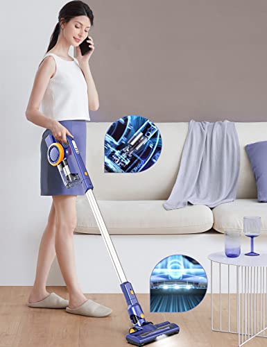 Aspirateur Balai sans Fil sans Sac - ORFELD Ultraléger Aspirateur Balai sans Fil 4 en 1, Jusqu'à 50 Mins, 23000pa/1.98KG Aspirateur sans Fil, Convient pour Les Sols et Tapis, Dégagement d'angle - Image 7