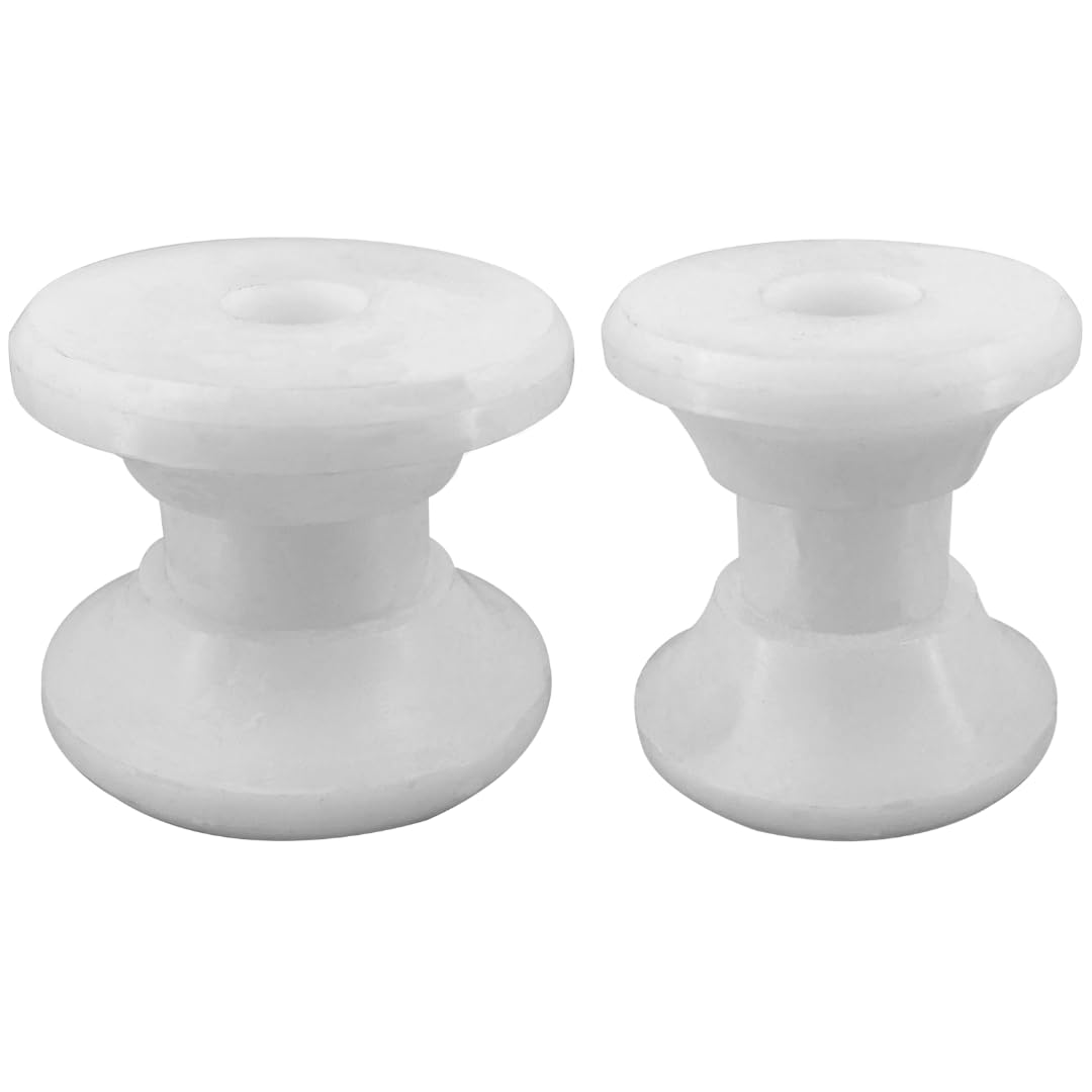 JT-HLM 2Pcs White Water White Delrin Bow Anchor Roller Replacement Wheels Bow Roller for Marines Boats Yachts Kayaks