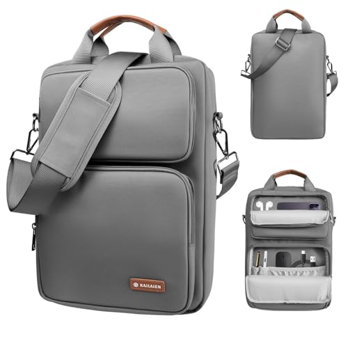 Image of 13.3-14 Inch Laptop Sleeve Bag, Laptop Bag for 14'' MacBook Pro M4 2024,14'' MacBook Pro M3&M2&M1 2023 /2021, 13.6 /13'' New MacBook Air M3 /M2 2024 /2022,Tab S8 Ultra 14.6 inch,with Shoulder Strap(Gray)