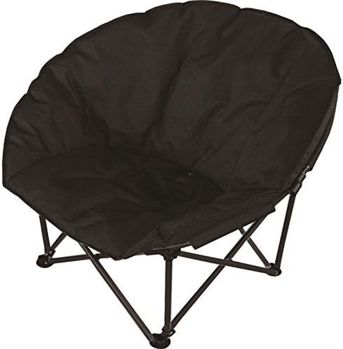 Eurotrade W Ltd Deluxe Portable Black Padded Cushion Folding Outdoor Camping Travel Festival Beach Garden Fishing Moon Chair Foldable Seat