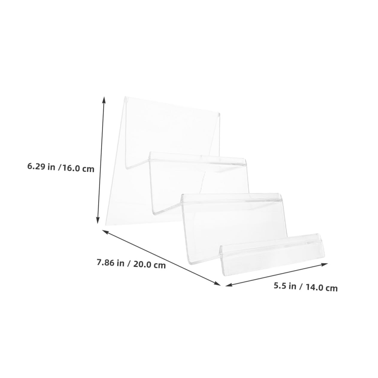 MAGICLULU Organizzatore da Scrivania Espositore Porta Oggetti 3 Ripiani Inclinati in Acrilico 2 Pezzi Leggero e Resistente per Uffici ed Esposizioni