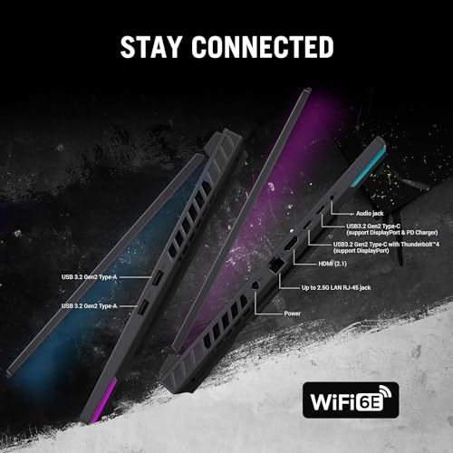 ROG Strix G16 Gaming Laptop, 16" 240Hz WQXGA Display, Intel i9-14900HX, 64 GB DDR5, 2 TB SSD, GeForce RTX 4060, Backlit KB, Wi-Fi 6E, Windows 11 Pro, licenza Office Lifetime License & Mouse - Notebook - Immagine 6