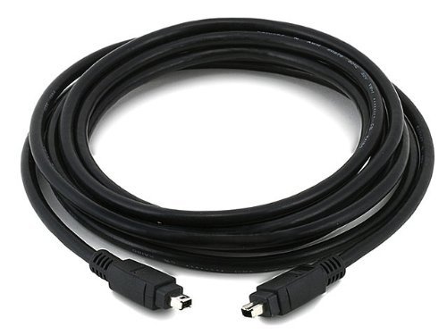 Monoprice IEEE-1394 FireWire i.LINK DV Cable 4P-4P M/M 10ft (Black)