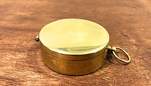 Brújula de bolsillo vintage de latón para camping y navegación