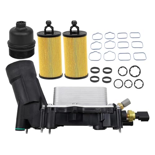 Kirogi 68596318AB Engine Oil Filter Housing (2 filters) fit for Dodge Challenger Charger Journey 11-16 for Jeep Grand Cherokee Chrysler 200 300 Ram 1500-3500 3.6L V6 11-16 Replace OE 68596317AA