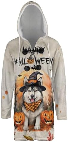 Happy Halloween Siberian Husky Witches Hat Pumpkin Carving All Ov...