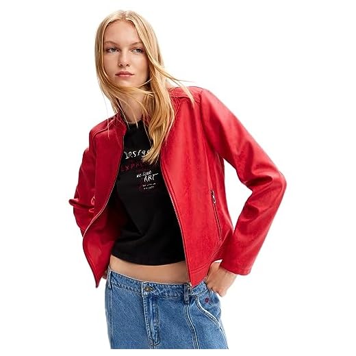 Desigual Jacket_Toronto Manteau tissé en polyuréthane pour Femme, Rouge