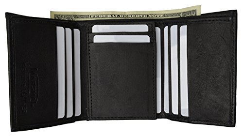 Mens Trifold Back ID & Flip ID Leather Wallet by Marshal ®2