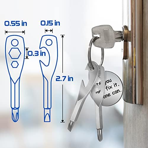 Dad Gifts for Men - Bottle Opener Multi Tool Keyring from Daughter Gift for Uncel Boyfriend Husband Birthday Christmas Presents Secret Santa DIY Tool Gadgets Christmas Stocking Fillers Advent Calendar