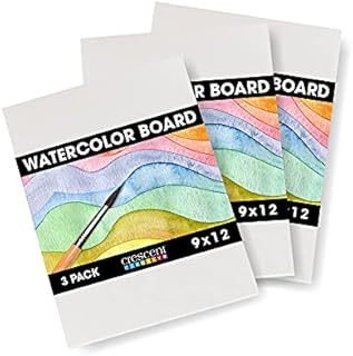 CRESCENT CARDBOARD COMPANY Watercolor Board 3PK 9X12, 9"X12" White, 9" x 12"