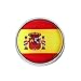 JONJUMP Autocollant 3D drapeau national espagnol en métal pour voiture, moto, décoration D = 28 mm