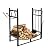 36" Heavy Duty Metal Firewood Rack Log Holder with Tool Set Indoor Fireplace Wood Storage Rack Outdoor Deck Fire Wood Holder Organizer for Firepit Stove Fire-Place