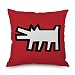 Kingla Home® Square Cotton Linen Decorative Throw Pillow Covers 18 X 18 Inch Keith Haring's Graffiti-art Printing Pillowcase Zippered Couch Cushion Covers