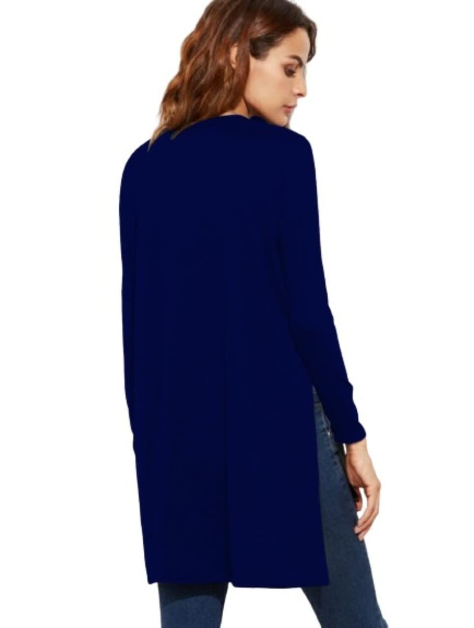 Dream Beauty Fashion Cotton blend Women's High Turtle Neck Long Sleeves Jumper Long Sweatshirt (T-43 Echo Navy Blue-L) 1
