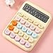 Haibinsuo Mechanical Pushbutton Calculator 12 Digit Large LCD Display Big Buttons Easy to Press Candy Calculator for Office School Home Lemon Yellow