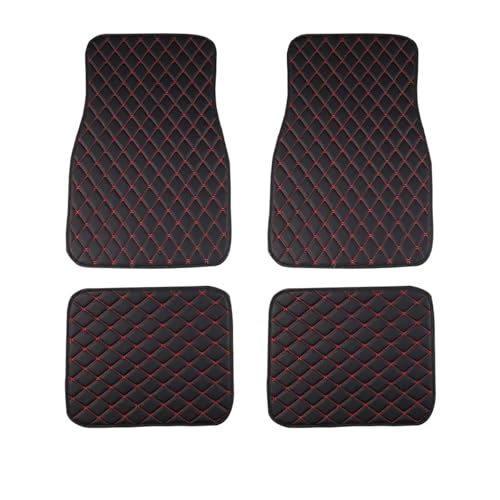Tapis de voiture en cuir 4 pièces imperméables ensemble complet accessoires d'intérieur de sol noir