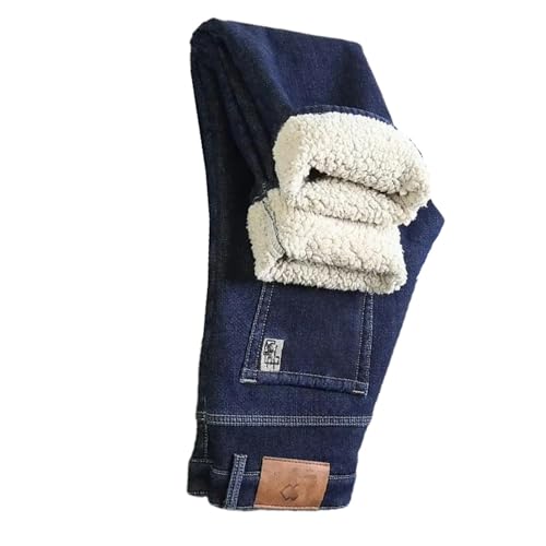 Winter Warm Jeans Men Straight Stretch Thick Casual Thermal Denim Pants Business Work Trousers Clothing2