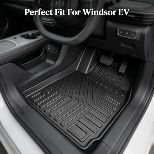Image of EV MASTER Car Floor Mats for MG Windsor EV Hybrid (2026 Onwards) Complete Set | Anti Slip Full Coverage Premium Luxury Mats | Washable Waterproof All Weather Car Floor Mats (5D Black)