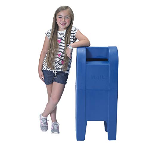 Image of Children's Factory Post Mailbox for Outside, Kids Playhouse Accessories, Classroom, Daycare, Playground, Pretend Play, Blue | Durable Weatherproof Polyurethane Unit, Ideal for Dramatic Play Use in Daycares or Preschools
