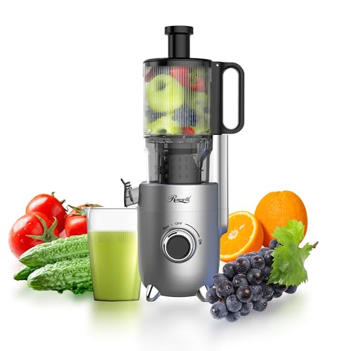 Image of Rosewill Cold Press Juicer, 4.72 inch Wide Feed Chute Juice Extractor Machine, High Juice Yield, Slow Masticating Juicer for Whole Vegetables & Fruits