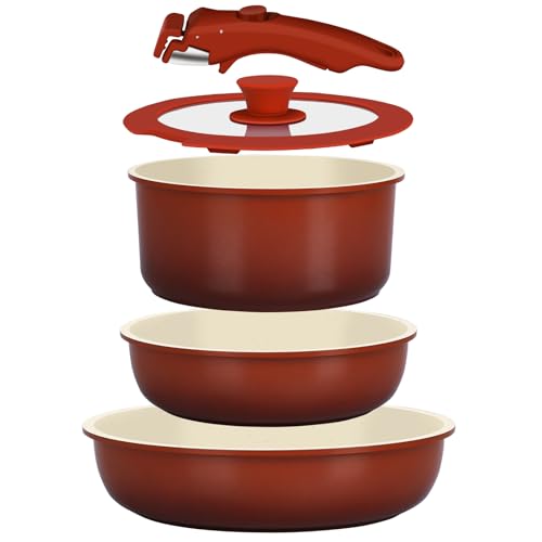 GiPP 5 Pièces Set de Poêles et Casseroles Avec...