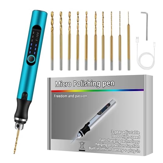 Mini Taladro Recargable, Bolígrafo de Grabado Eléctrico, Mini Taladro Eléctrico de 3 Velocidades, Con 10 Brocas Pequeñas, DIY Juego De Brocas Para Resina, Para Resina, Fabricación de Joyas, Plástico