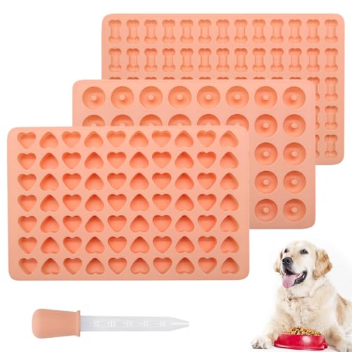 HDKAJL Hundeleckerli Backmatte, 3 Stück Backmatten für Hundeleckerlies, Silikon Backform Hundekekse, Backunterlage für Backblech, Silikonformen für Muffin Cupcake Süßigkeiten DIY Hundekekse Backmatte