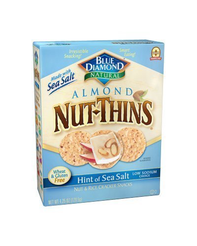 Blue Diamond Almond Nut-Thins Hint of Sea Salt Nut & Rice Cracker Snacks 4.25oz(Pack of 6) by Blue Diamond Almonds_AB