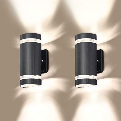 LED 2 Pack Semi Cylinder Up and Down Lights Outdoor Wall Light,Body in Aluminum Waterproof Outdoor Wall Lamps,3000k 5W with Certificate ETL…