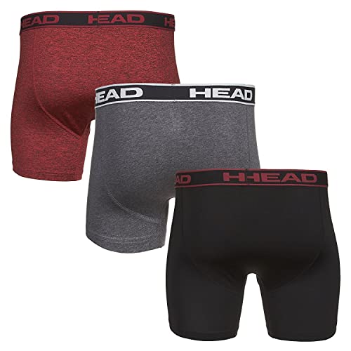 HEAD Mens Performance Underwear - 3-Pack Stretch Performance Boxer Briefs Breathable No Fly Up to Size 5X4