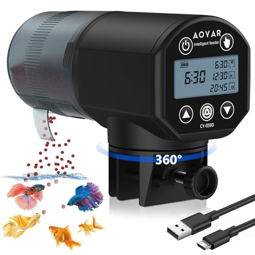 Automatic-Fish-Feeder-Dispenser-for-Aquarium-Rechargeable-Auto-Feeders-for-Tank-Turtle-Pond-Betta-200ml-Smart-Food-Feeding-Timer-Dispensers-for-Flake-Pellet-Vacation-Weekend