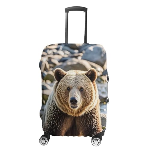 Encounter Animal Bear Luggage Cover, Elastic Luggage Protector Fits 19-32in Suitcases, Washable & Anti-Scratch Suitcase Cover for Men Women S