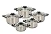 Produktbild Edelstahl Topfset 10-teilig - 1,4 bis 5,4 L - Set aus 5 Töpfen mit Glasdeckel - Topf für Nudeln Kartoffeln Suppen Saucen Eintopf für alle Herdarten spülmaschinenfest