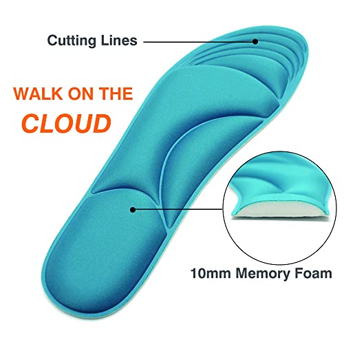 2 Pairs-Memory Foam Insoles Slow Rebound High Density 10Mm Thickness For Plantar Fasciitis Pain Relief, Soft Work Boot Insoles For Standing All Day, Shock Absorption Sports Shoe Inserts #TOP2