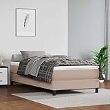 Taschenfederkernmatratze für Kinder Hellbraun 80x160 Kunstleder mit mittelharter Unterstützung und komfortablem Schaumstoff für bessere Schlafqualität und Langlebigkeit