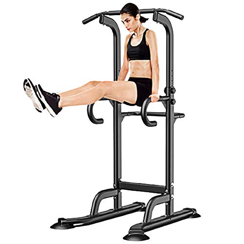 UPDD Power Tower Dip Station 440LBS Heavy Duty Adjustable Workout Equipment - Height Adjustable Multi-Function Power Tower Pull Up Bar - Strength Training Workout Equipment Home Gym