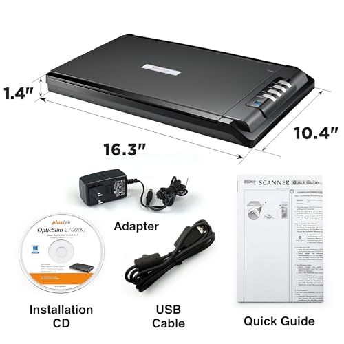 Plustek OpticSilm 2700 Flachbettscanner (hohe Geschwindigkeit, 3 Sekunden, kompaktes Design für Home und Home Office). Windows und Mac Unterstützung