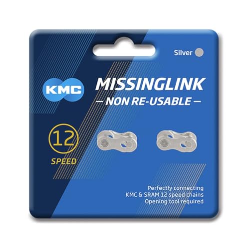 KMC Missing Link 12: for 12 Speed Chain Silver Perfectly Connecting KMC SRAM Shimano Chains TWO (2) PACK