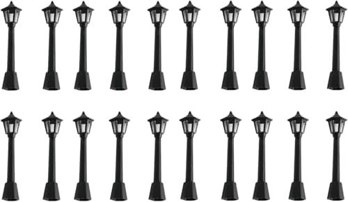 Mini lampadaires de maison de poupée noirs de 20 pièces pour décor miniature