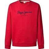 Pepe Jeans Macbeth Plain Crew Sudadera, Rojo (Rojo Rugby), XS para Hombre