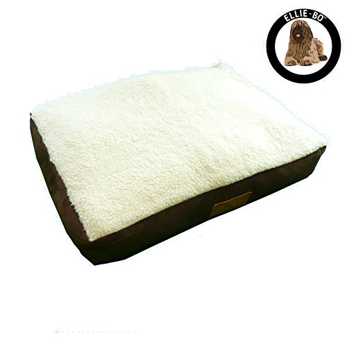 Ellie-Bo Cama para Perros con Recubrimiento de Gamuza y de Piel de Cordero sintéticas para Jaula de Perros, pequeña, de 60,96 cm