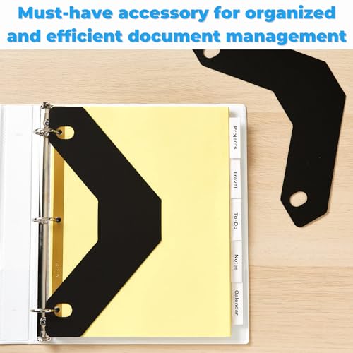 1InTheOffice Levantadores de folhas de fichário, 28 x 21 cm, preto, 10 peças por pacote