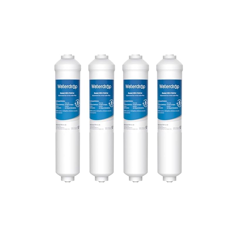 Waterdrop Fridge Water Filter Replacement for SamsungÂ® DA29-10105J HAFEX/EXP, DA2010CB, DA99 02131B, HAIERÂ® LGÂ® Inline Water Filter (4)