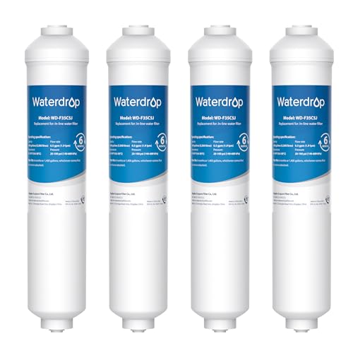 Waterdrop DA29-10105J Remplacement pour Samsung® Filtre à Eau DA29-10105J HAFEX/EXP, DA2010CB, DA99 02131B, LG® Filtre à Eau en Ligne (4 Pack)
