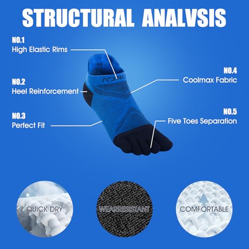 AONIJIE Toe Socks for Men and Women High Performance Athletic Running Five Finger Ankle Socks3