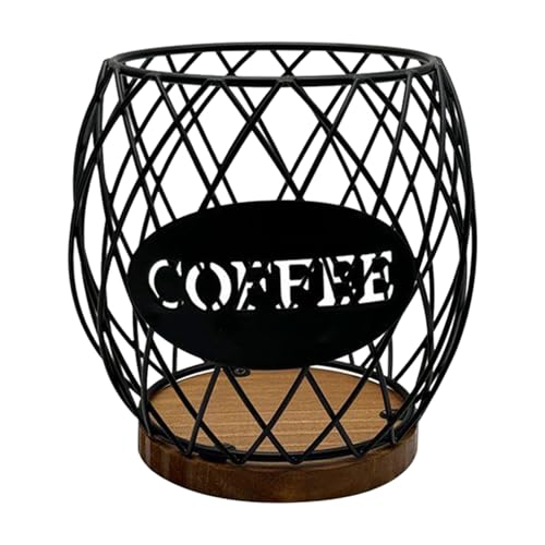 Almacenamiento de cápsulas de café – 5,9 x 6,1 pulgadas Cajón de almacenamiento de cápsulas de café, cesta de metal, cesta de metal, cestas de alambre para el hogar, oficina, hotel, despensa, granja