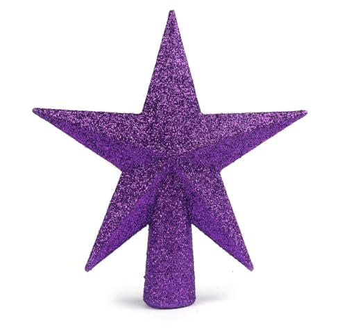YYCRAFT Weihnachtsbaumspitze mit Glitzerstern, 10,2 cm, Violett